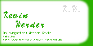 kevin werder business card